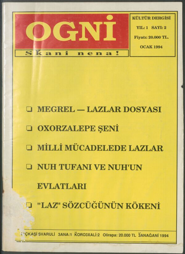 OGNİ - Sayı: 02 (Ocak 1994)