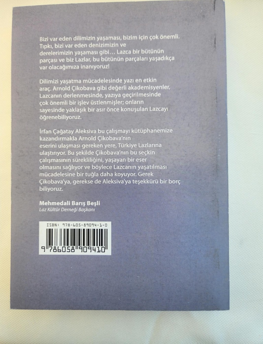Lazuri Tekstepe — Lazca Metinler 1 — arka kapak